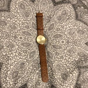 Tan & gold watch